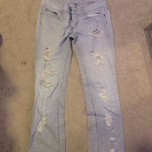 Carmar denim blue and white striped